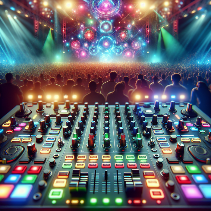 dj controller and dj lighting at music festival