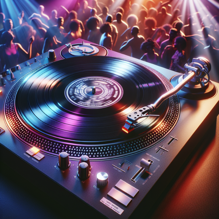 dj turntable and large concert