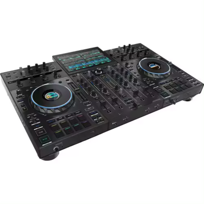 THEx DJ Prime 4+ 4-deck Standalone DJ System with Odysseus Glide Style Case - Black