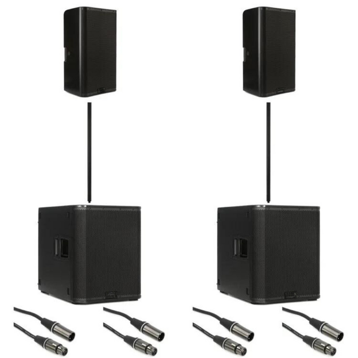 THEx K12.2 12 inch Powered Speaker and KS118 18 inch Powered Subwoofer PA Bundle